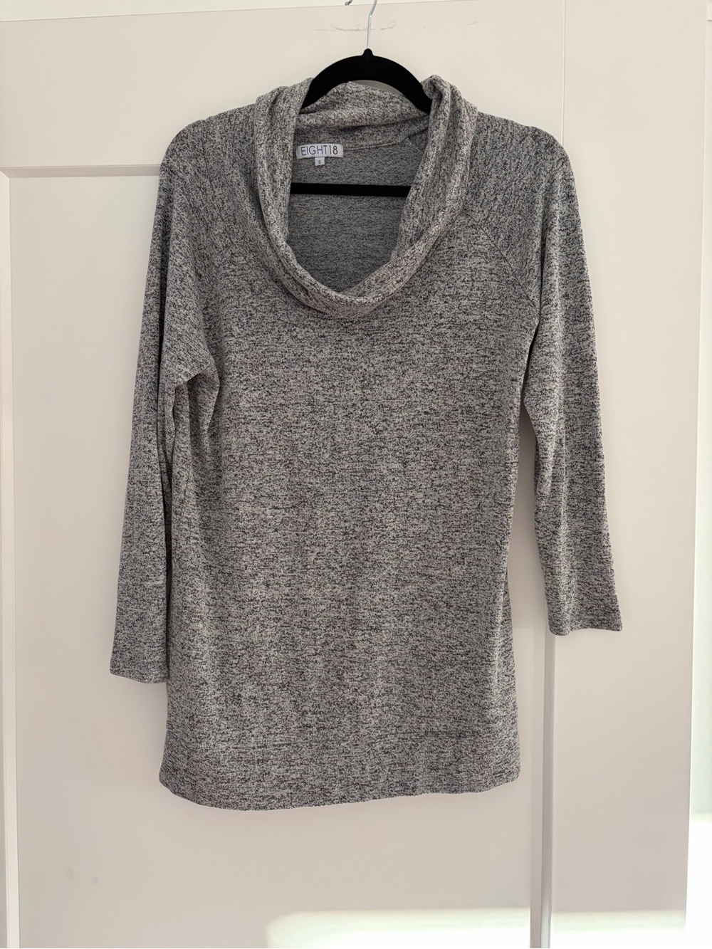 Eighty Eight Heather Gray Cowl Neck Sweater